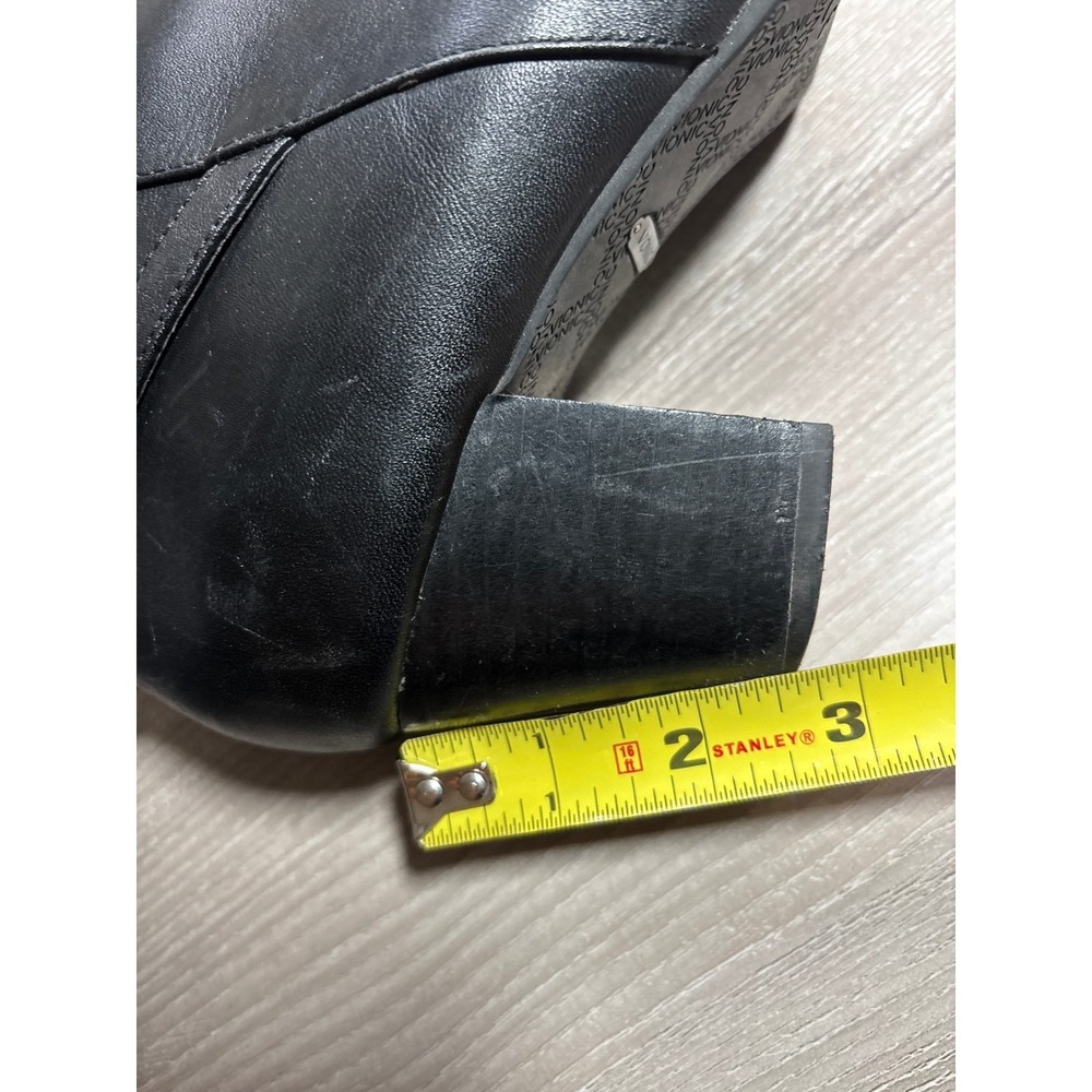 Vionic Upton Black Leather Ankle Boots Buckle Strap Side Zip Block Heel Size 9 - Picture 7 of 9
